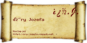 Őry Jozefa névjegykártya
